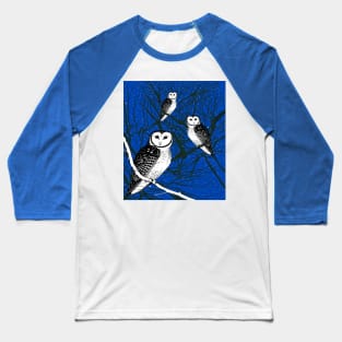 Owls on a Starry Night Baseball T-Shirt